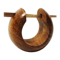 Cargar imagen en el visor de la galería, Holz Creolen 16mm Ohrringe Horn Pin organic

