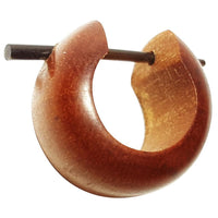 Cargar imagen en el visor de la galería, Holz Creolen 16mm Ohrringe Horn Pin organic
