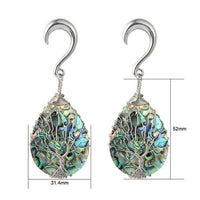 Cargar imagen en el visor de la galería, Ohrgewicht Piercing Hook Edelstahl Paua silber Baum
