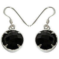 Load image into Gallery viewer, Silberohrringe aus 925er Sterling Silber mit einem Onyx Onyxschmuck rund geschliffen
