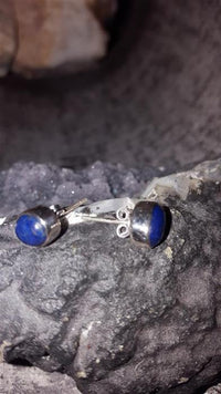 Load image into Gallery viewer, Silberohrstecker Lapislazuli 10 mm Ohrringe Ohrstecker Damen Ohrring Stecker 925er Sterling Silber

