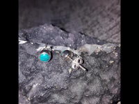 Load image into Gallery viewer, Silberohrstecker rund Türkis Ohrringe Ohrstecker Damen Ohrring Stecker 925er Sterling Silber
