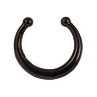 Load image into Gallery viewer, Fake Septum Piercing schwarz Ring schlicht Kugeln Edelstahl Hufeisen
