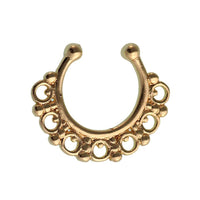 Cargar imagen en el visor de la galería, Fake Septum Piercing goldfarben Kreise Kugeln Edelstahl
