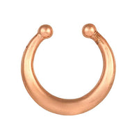 Load image into Gallery viewer, Fake Septum Piercing rosegolden Ring schlicht Kugeln Edelstahl Hufeisen
