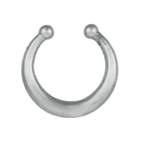 Load image into Gallery viewer, Fake Septum Piercing silbern Ring schlicht Kugeln Edelstahl Hufeisen
