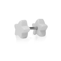 Cargar imagen en el visor de la galería, Fake Piercing Plug 7 mm Tunnel Ohrstecker Unisex Kunststoff weiß Stern Schmuck
