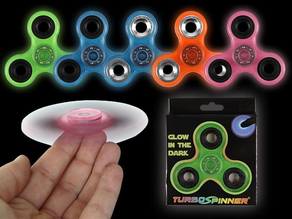 Turbo Fidget Spinner Tri (dreifach) leuchtend Glow in the dark Spielzeug Kreisel