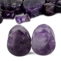 Cargar imagen en el visor de la galería, Amethyst Stein Flesh Plug Träne double flared lila

