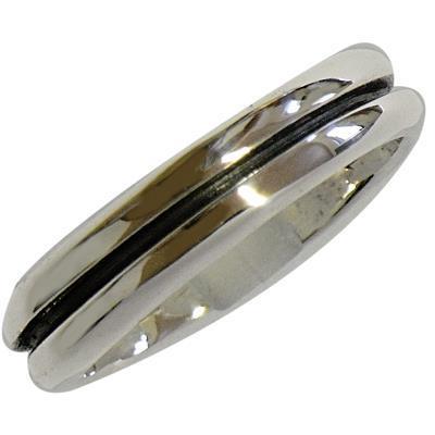 Silberring schwarz oxidiert Streifen abgerundet Ring 925er Sterling Silber Unisex Schmuck