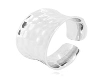 Load image into Gallery viewer, Silberring offen verstellbar breit 18-20 mm Schuppen Muster
