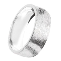 Load image into Gallery viewer, Bandring gerade 9mm breit gebürstet 925 Sterling Silber
