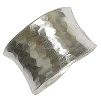 Cargar imagen en el visor de la galería, Silberringe gehämmert 15mm breit offen verstellbar Ringe 925 Sterling Silber

