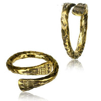 Load image into Gallery viewer, Messing Ringe verstellbar überlappend antik golden breit und schmal
