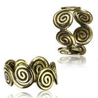 Load image into Gallery viewer, Ringe verstellbar Messing überlappend antik golden breit oder schmal
