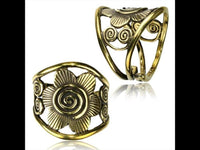 Load image into Gallery viewer, Ringe verstellbar Messing überlappend antik golden breit oder schmal
