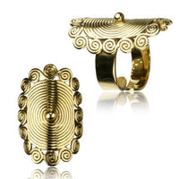 Load image into Gallery viewer, Ringe verstellbar Messing überlappend antik golden breit oder schmal
