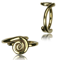 Load image into Gallery viewer, Brass Ringe verstellbar überlappend antik golden verziert breit oder schmal
