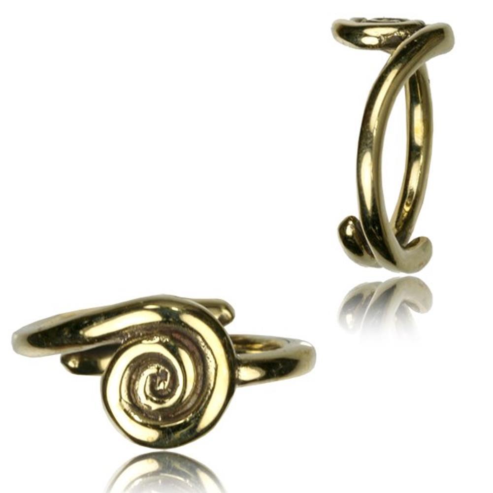 Brass Ringe verstellbar überlappend antik golden verziert breit oder schmal