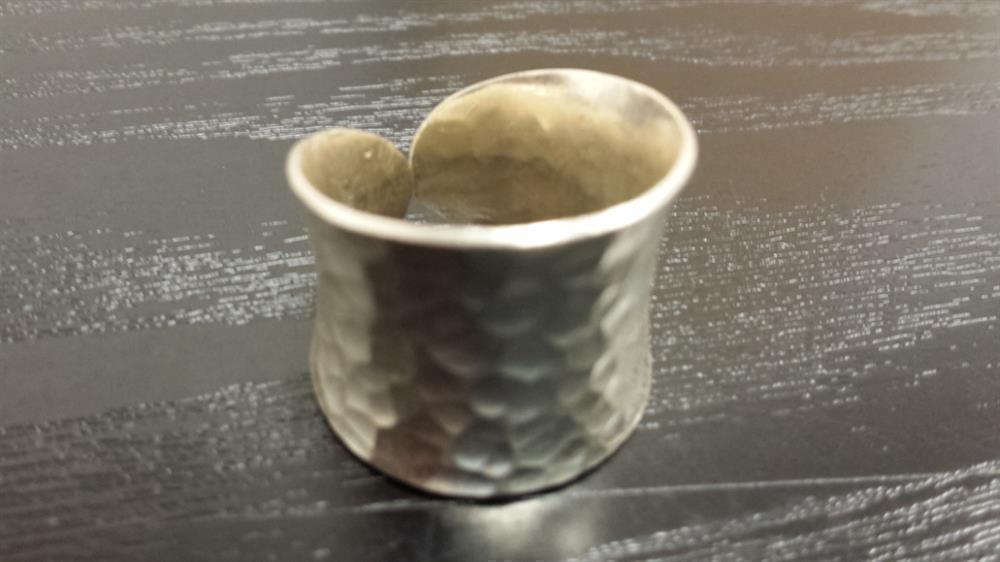 Silberring offen verstellbar breit 18mm gehämmert Ringe 925 Sterling Silber Ring