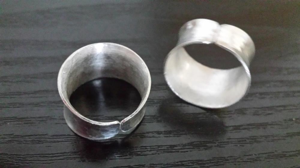 Silberringe gehämmert 15mm breit offen verstellbar Ringe 925 Sterling Silber
