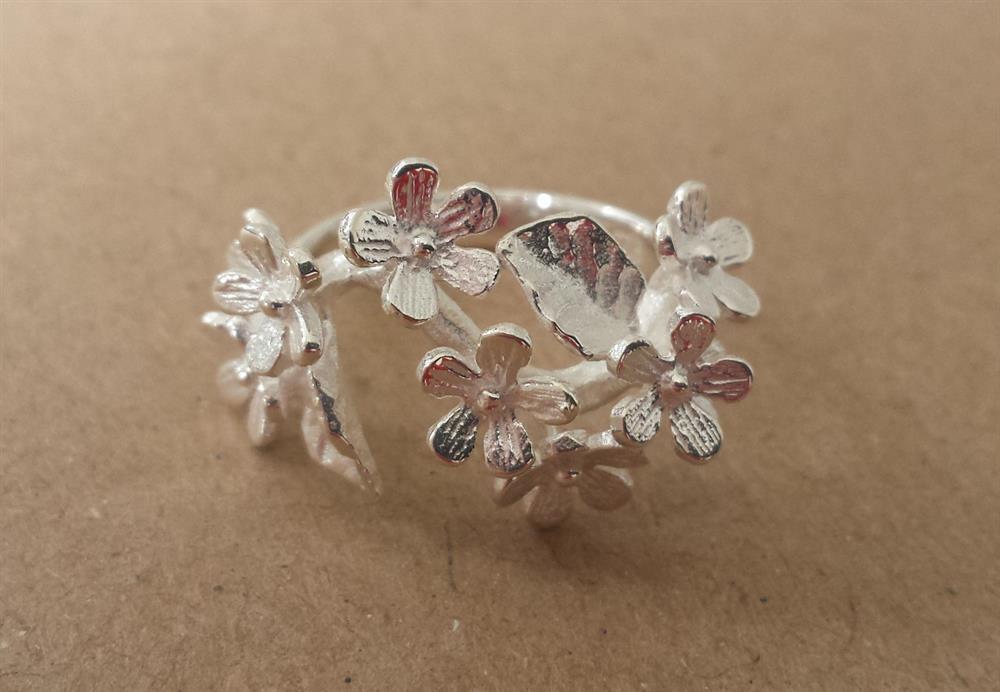 Silberring Schleife Blumen Ring aus 925er Sterling Silber Damen Designer Schmuck Ringe