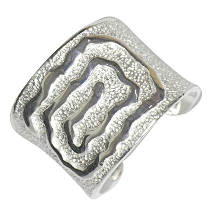 Silberring hell oxidiert offen Spirale eckig 925er Sterling Silber Damen Silberschmuck Ringe