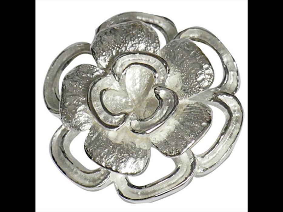 Silberring Blume rau hell oxidiert glänzend Ring 925er Sterling Silber Damen Designer Schmuck