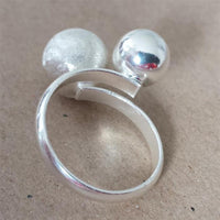 Load image into Gallery viewer, Silberring Kugeln matt glänzend Ring 925er Sterling Silber Damen Designer Schmuck
