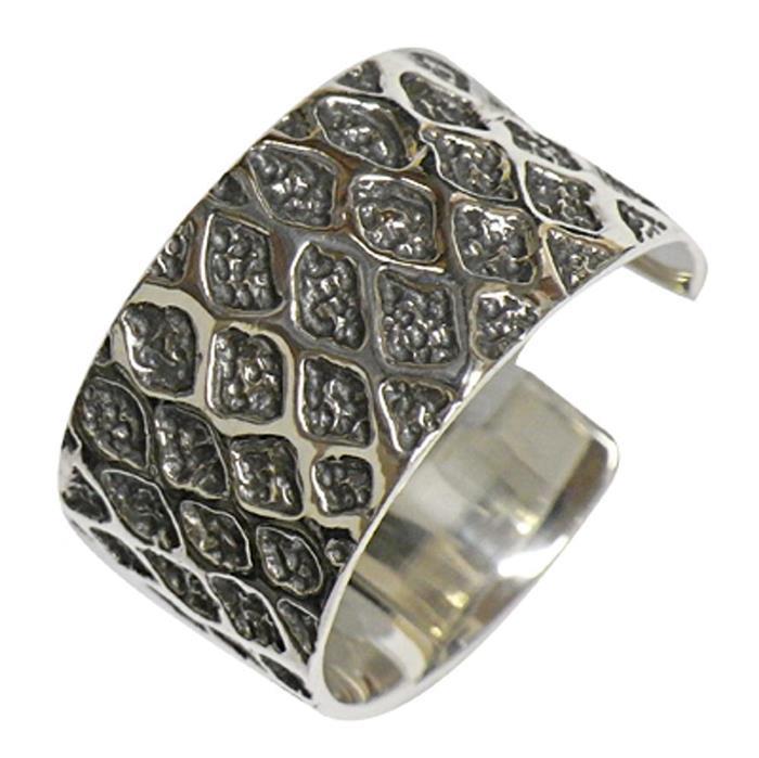 Silberring Muster Rauten dunkel oxidiert 925er Sterling Silber Damen Silberschmuck Ringe