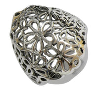 Load image into Gallery viewer, Silberring filigran Blumen Ornamente breit Ring 925er Sterling Silber Damen Schmuck Ringe
