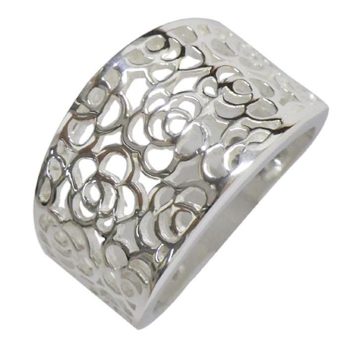 Silberring filigran Blumen Muster Band Ring 925er Sterling Silber Damen Schmuck Ringe