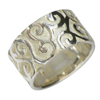 Load image into Gallery viewer, Silberring Spiraldesign glänzend hell oxidiert Ringe 925er Sterling Silber Damen Designer Schmuck
