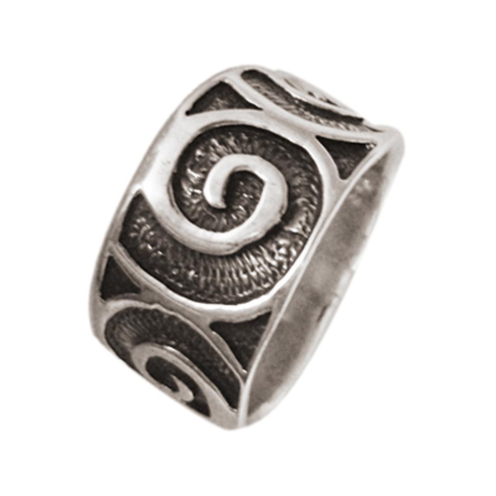 Silberring Spiralen groß dunkel oxidiert aus 925er Sterling Silber Damen Silberschmuck Ringe