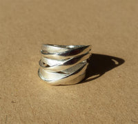 Load image into Gallery viewer, Silberring geflochten Stränge matt glänzend 925er Sterling Silber Damen Silberschmuck Ringe
