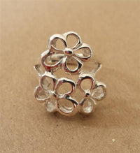 Load image into Gallery viewer, Silberring Blumen filigran drei Ring 925er Sterling Silber Damen Designer Schmuck Ringe
