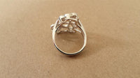 Load image into Gallery viewer, Silberring Blumen filigran drei Ring 925er Sterling Silber Damen Designer Schmuck Ringe
