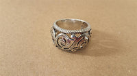 Load image into Gallery viewer, Silberring Bali Spiral Muster Ring 925er Sterling Silber Damen Designer Schmuck Ringe
