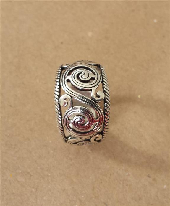 Silberring Bali Spiral Muster Ring 925er Sterling Silber Damen Designer Schmuck Ringe