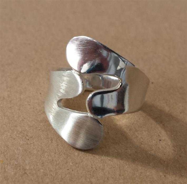 Silberring matt glänzend runde Enden Ring 925er Sterling Silber Damen Designer Schmuck Ringe