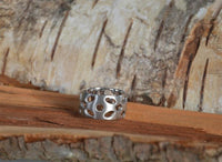 Load image into Gallery viewer, Ring Lochmuster Kreise Ellipsen 925er Sterling Silber

