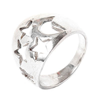 Cargar imagen en el visor de la galería, Ringe Nacht Sterne Mond 925 Sterling Silber breit massiv
