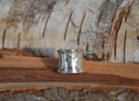 Load image into Gallery viewer, Bandring gebürstet Punkte gewölbt Rillen 925 Sterling Silber offen
