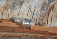 Load image into Gallery viewer, Bandring gebürstet Punkte gewölbt Rillen 925 Sterling Silber offen
