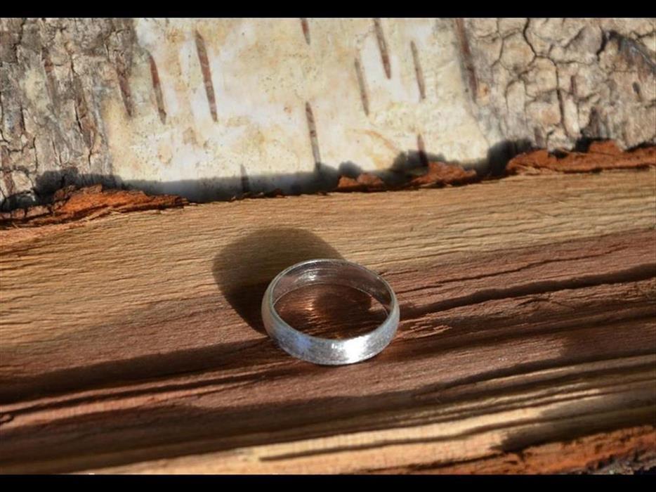 Bandring konvex gewölbt 5mm breit gebürstet 925 Sterling Silber