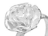 Load image into Gallery viewer, Silberring Rose weiß gebürstet 925er Sterling Silber
