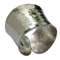 Load image into Gallery viewer, Silberring offen verstellbar breit 18mm gehämmert Ringe 925 Sterling Silber Ring
