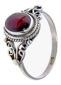 Load image into Gallery viewer, Silberringe Granat Seile Spiralbögen Kreise oval 925
