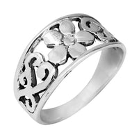 Load image into Gallery viewer, Silberring Blume spiralig 925er Sterling Silber Ring

