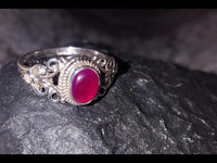Load image into Gallery viewer, Silber Ringe Achat Seile Spiralbögen Kreise oval 925 Sterling
